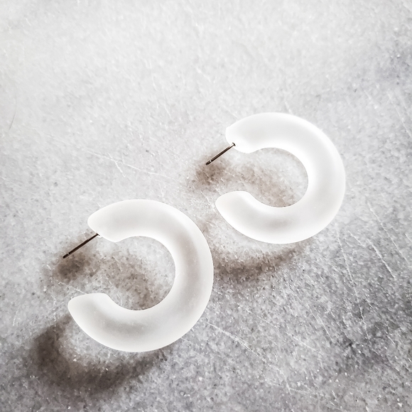 Hoop earrings frosted - Picture 2 of 2